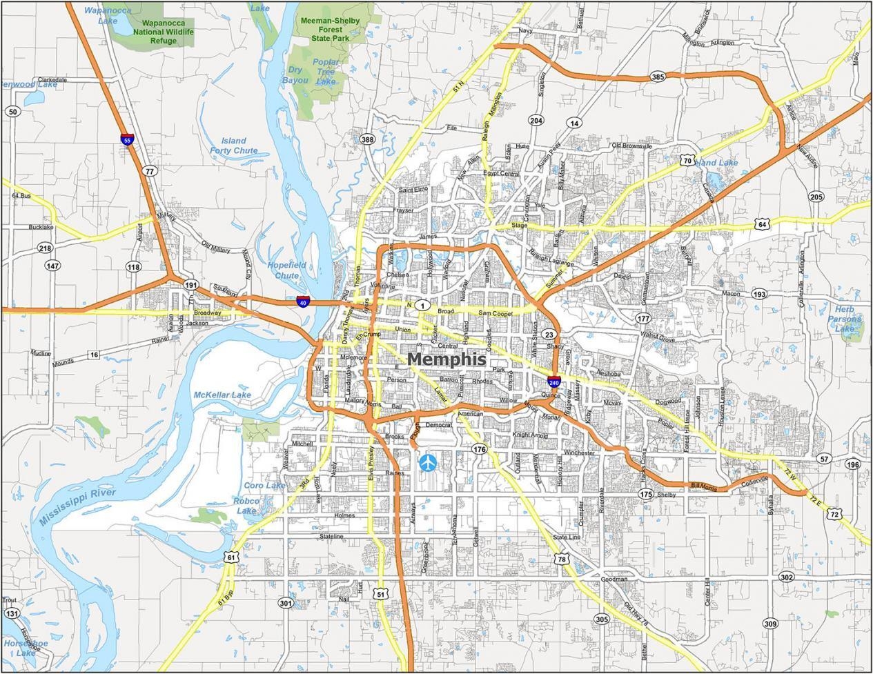 Map Of Memphis Tennessee GIS Geography