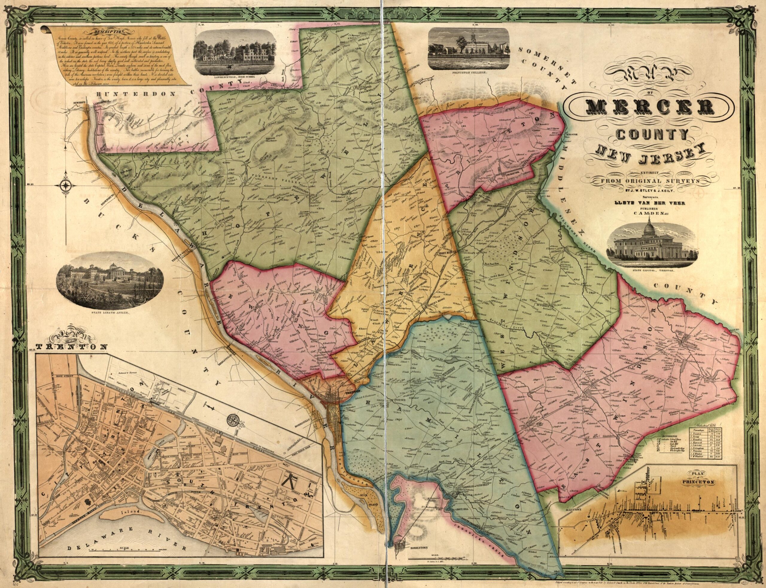 Map Of Mercer County New Jersey Library Of Congress