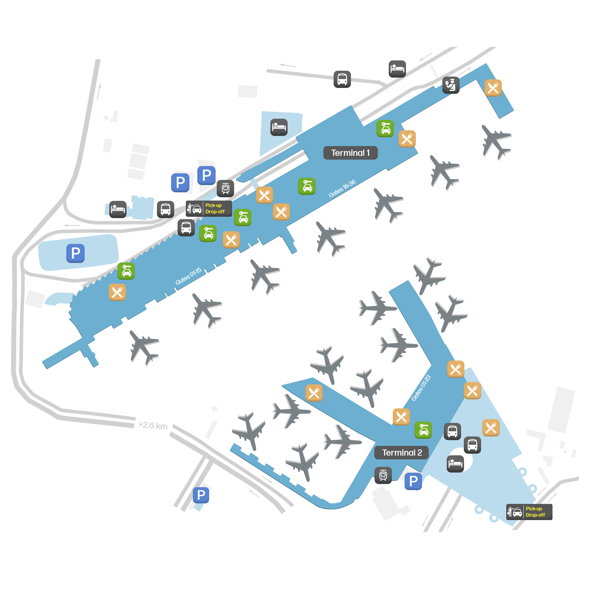 Map Of Mexico City International Airport MEX Terminals Map Airportmaps