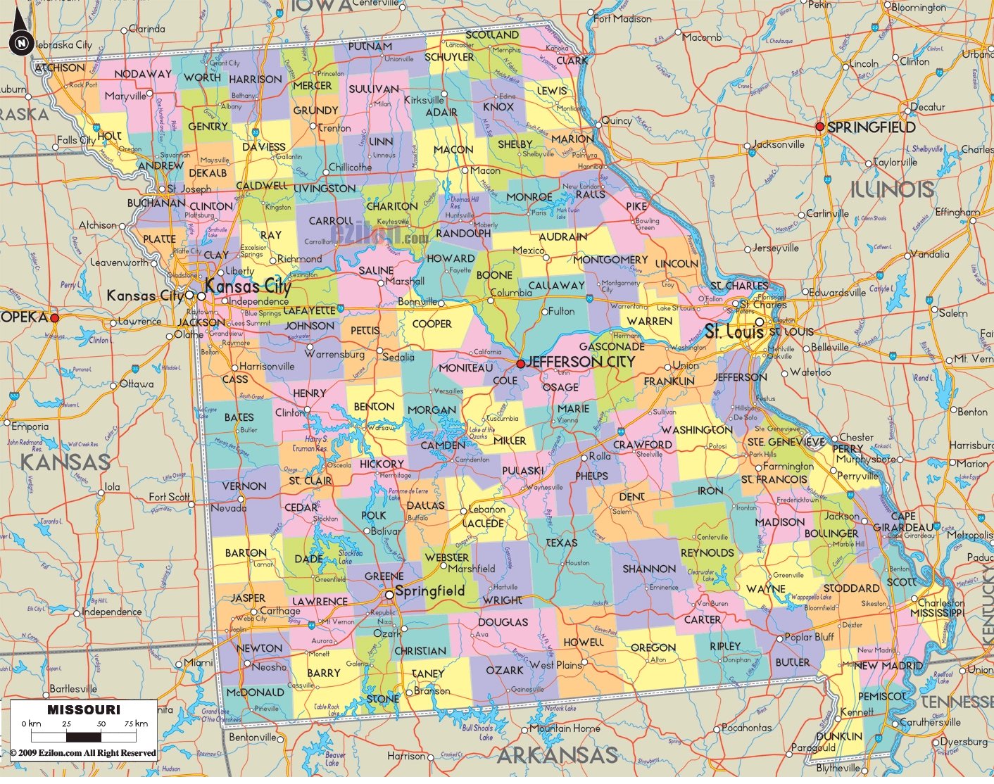 Map Of Missouri Detailed Map Of Missouri With Cities Counties And Roads Ezilon Maps Map Of Missouri Detailed Map Of Missouri With Cities Counties And Roads Ezilon Maps