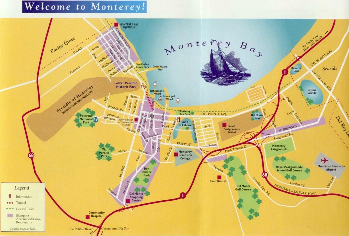 Map Of Monterey Area Map Of Monterey Area