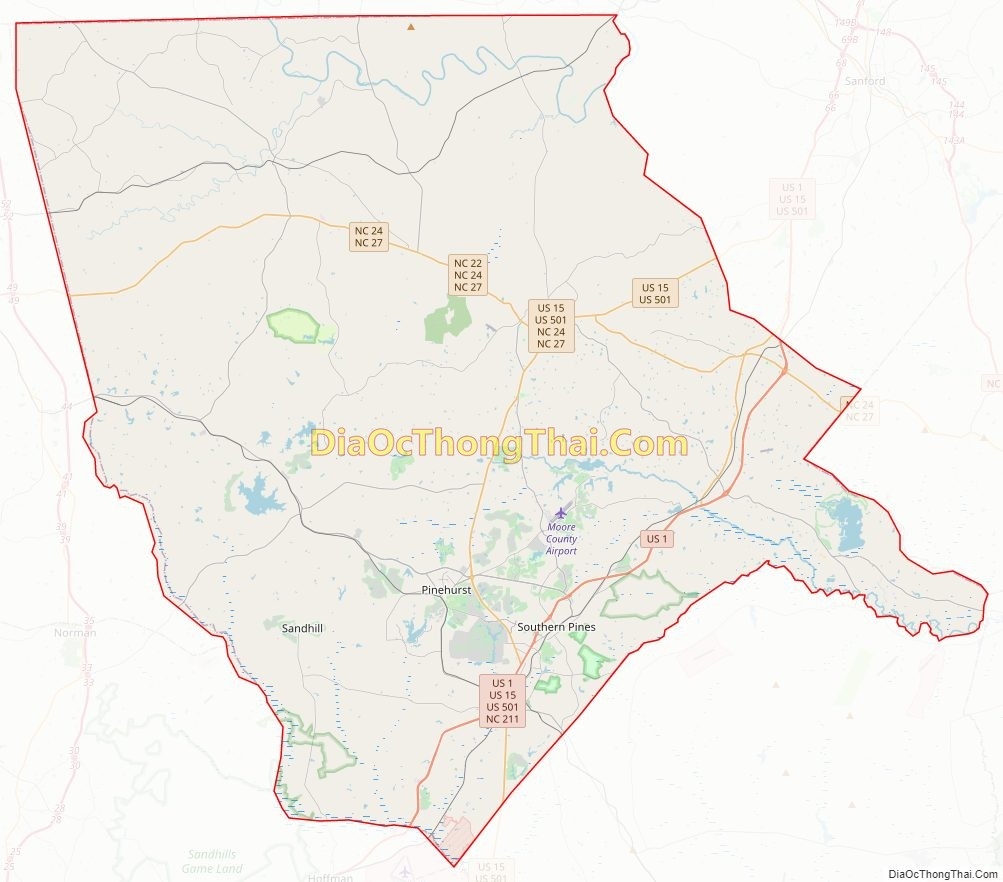moore county north carolina map