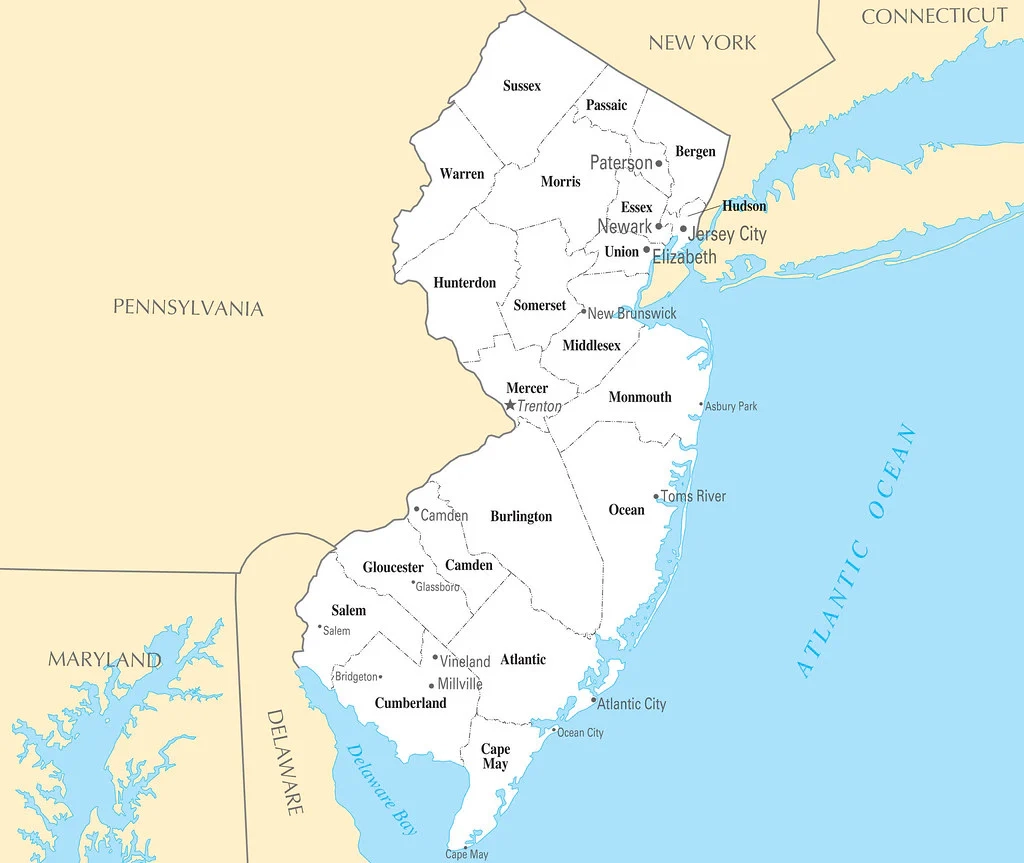 map of nj counties with towns