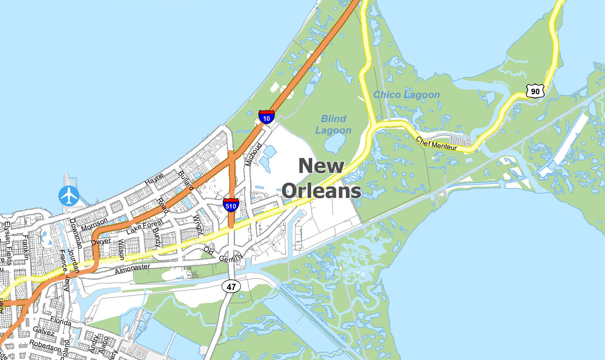 Map Of New Orleans Louisiana GIS Geography Map Of New Orleans Louisiana GIS Geography