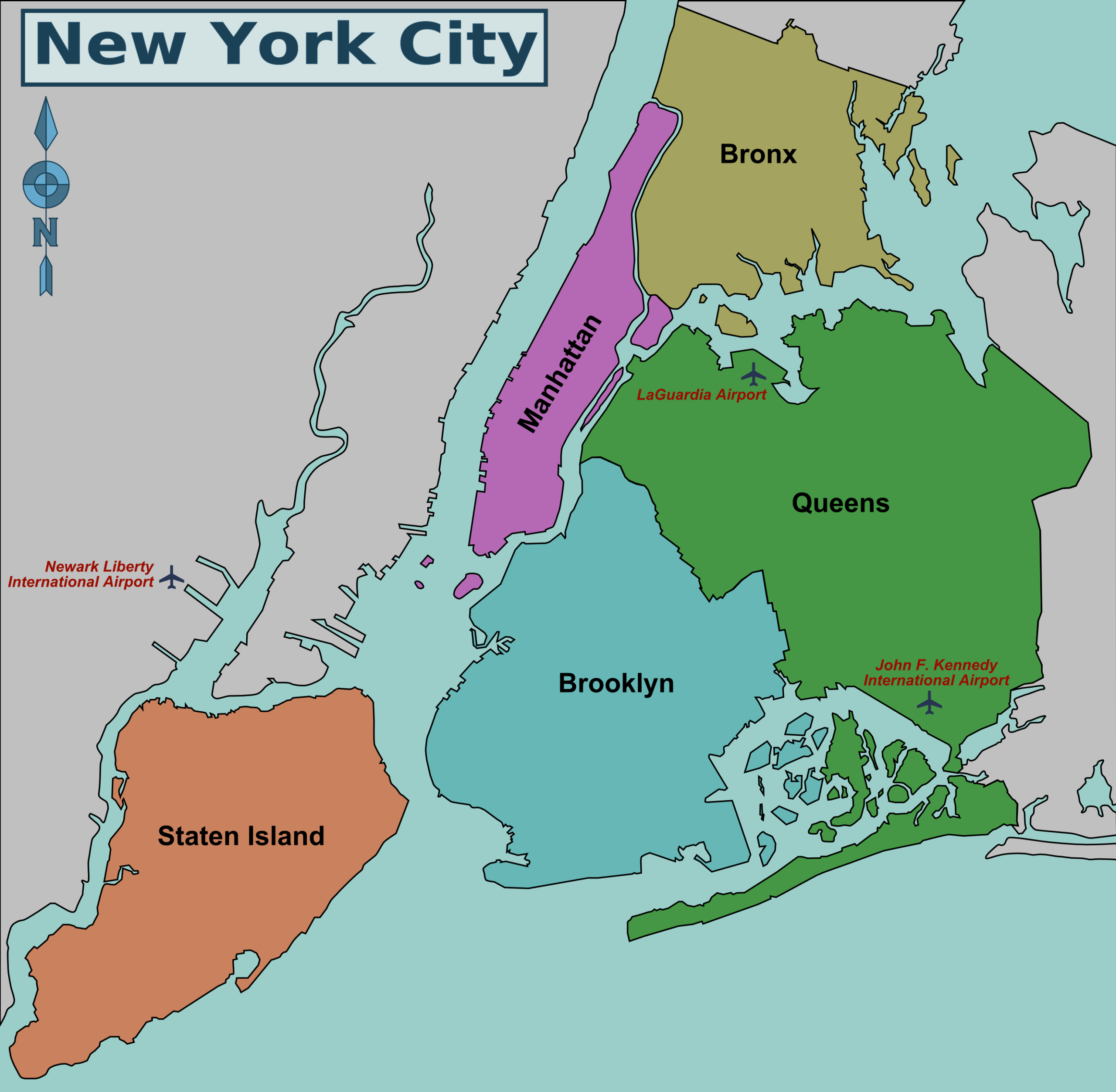 Map Of NYC 5 Boroughs Neighborhoods