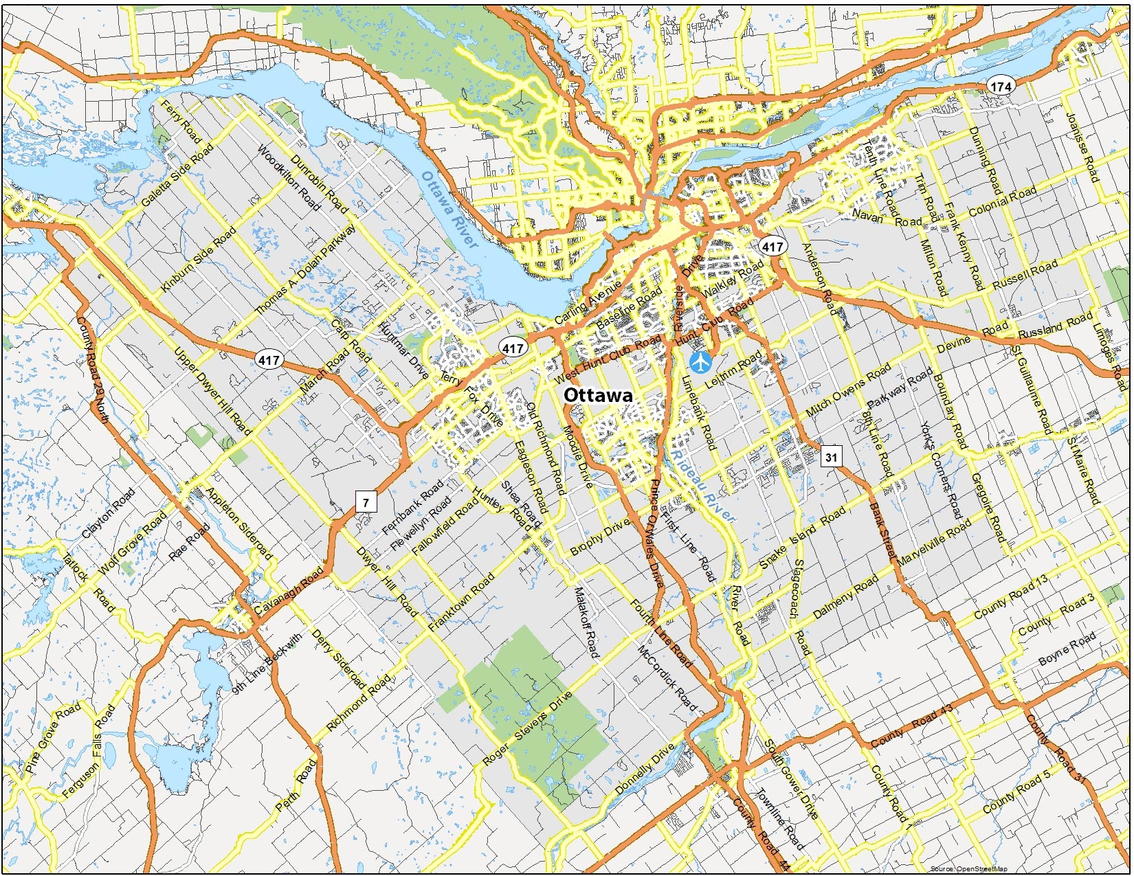 Map Of Ottawa Canada GIS Geography