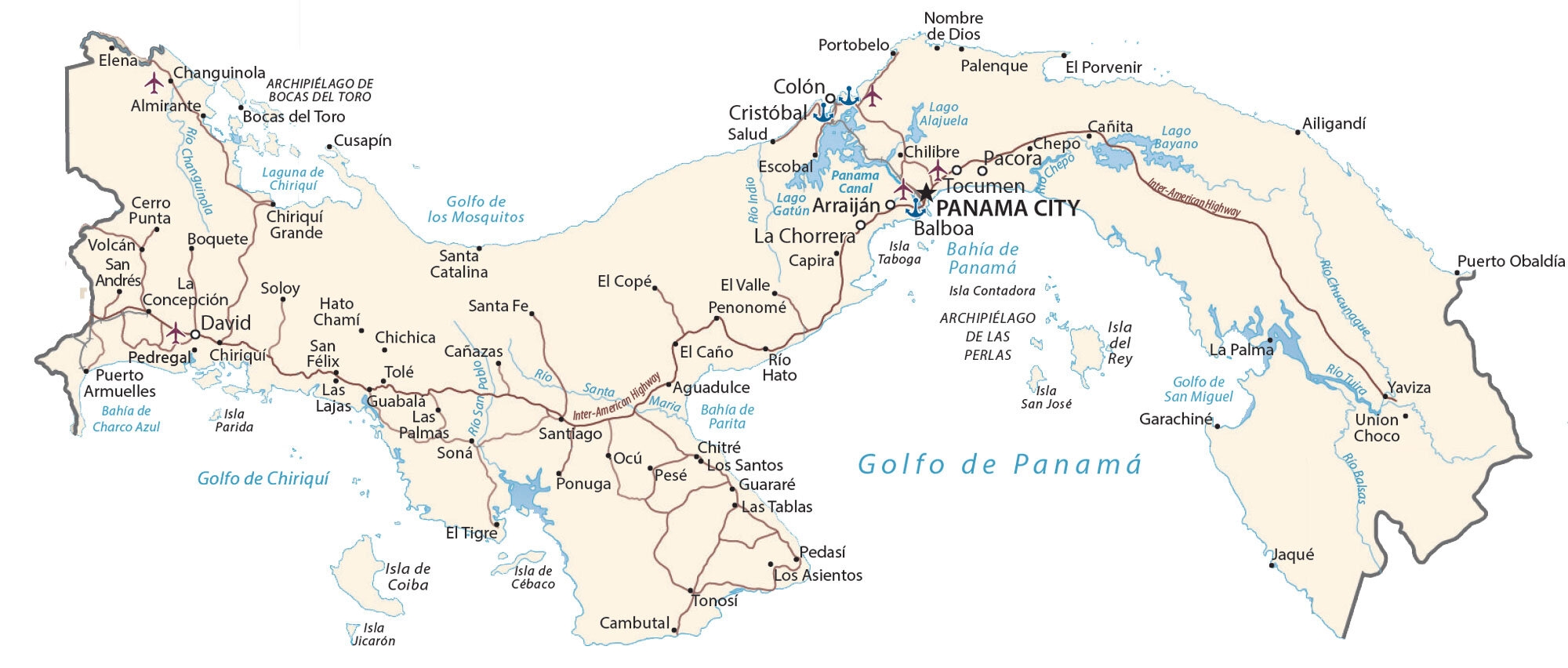 Map Of Panama Cities And Roads GIS Geography Map Of Panama Cities And Roads GIS Geography