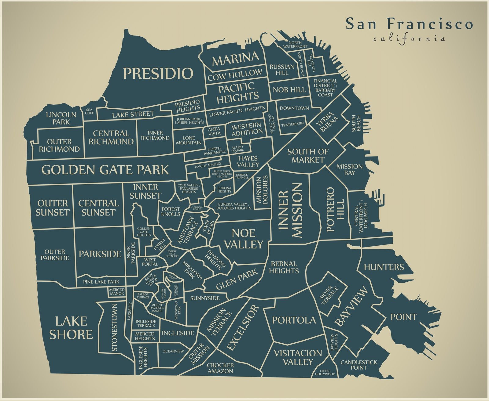 Map Of San Francisco By Neighborhood 16 You Should See California Travel Map Of San Francisco By Neighborhood 16 You Should See California Travel