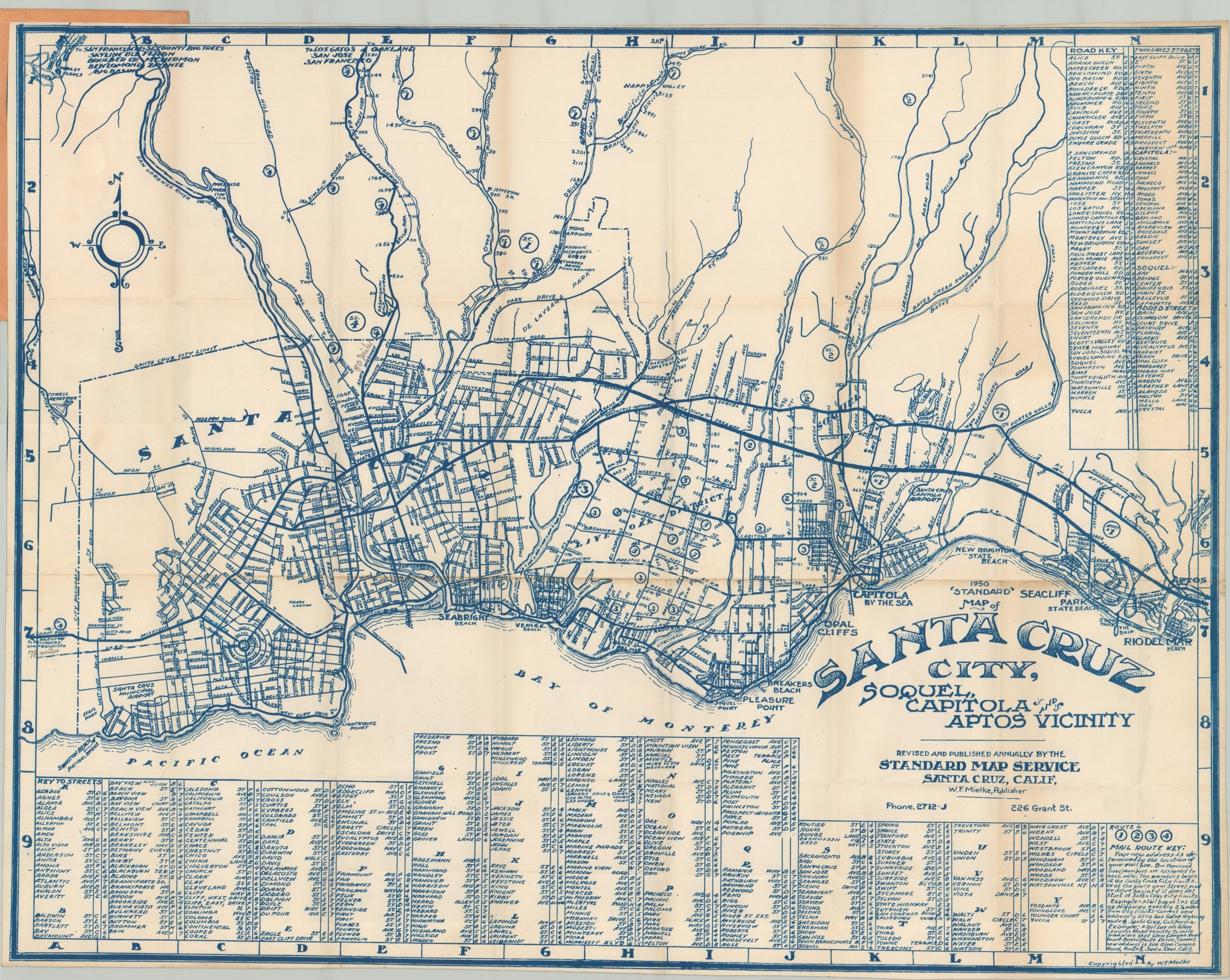 Map Of Santa Cruz City Soquel Capitola And Aptos Vicinicty Curtis Wright Maps