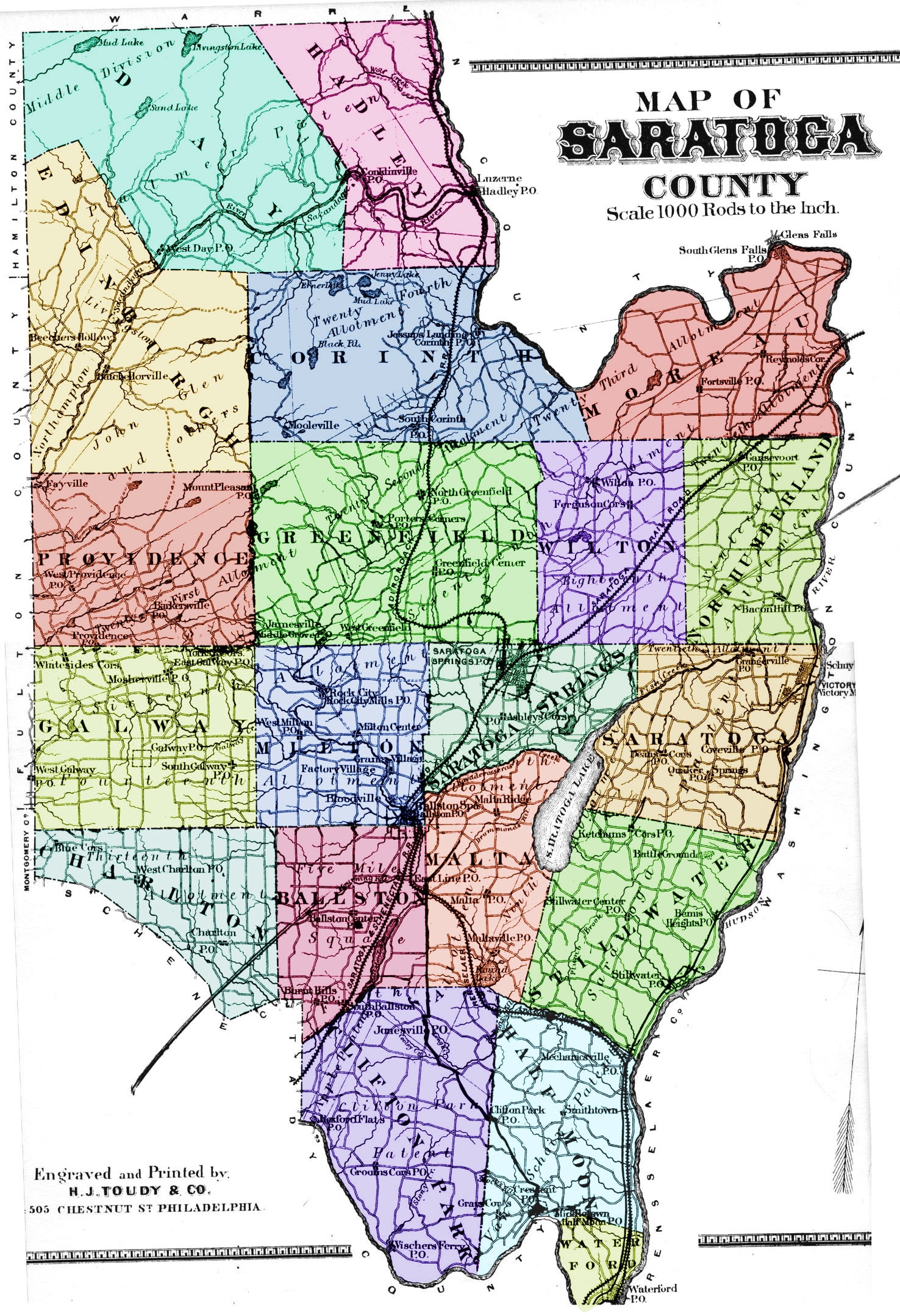Map Of Saratoga County NY Atlas
