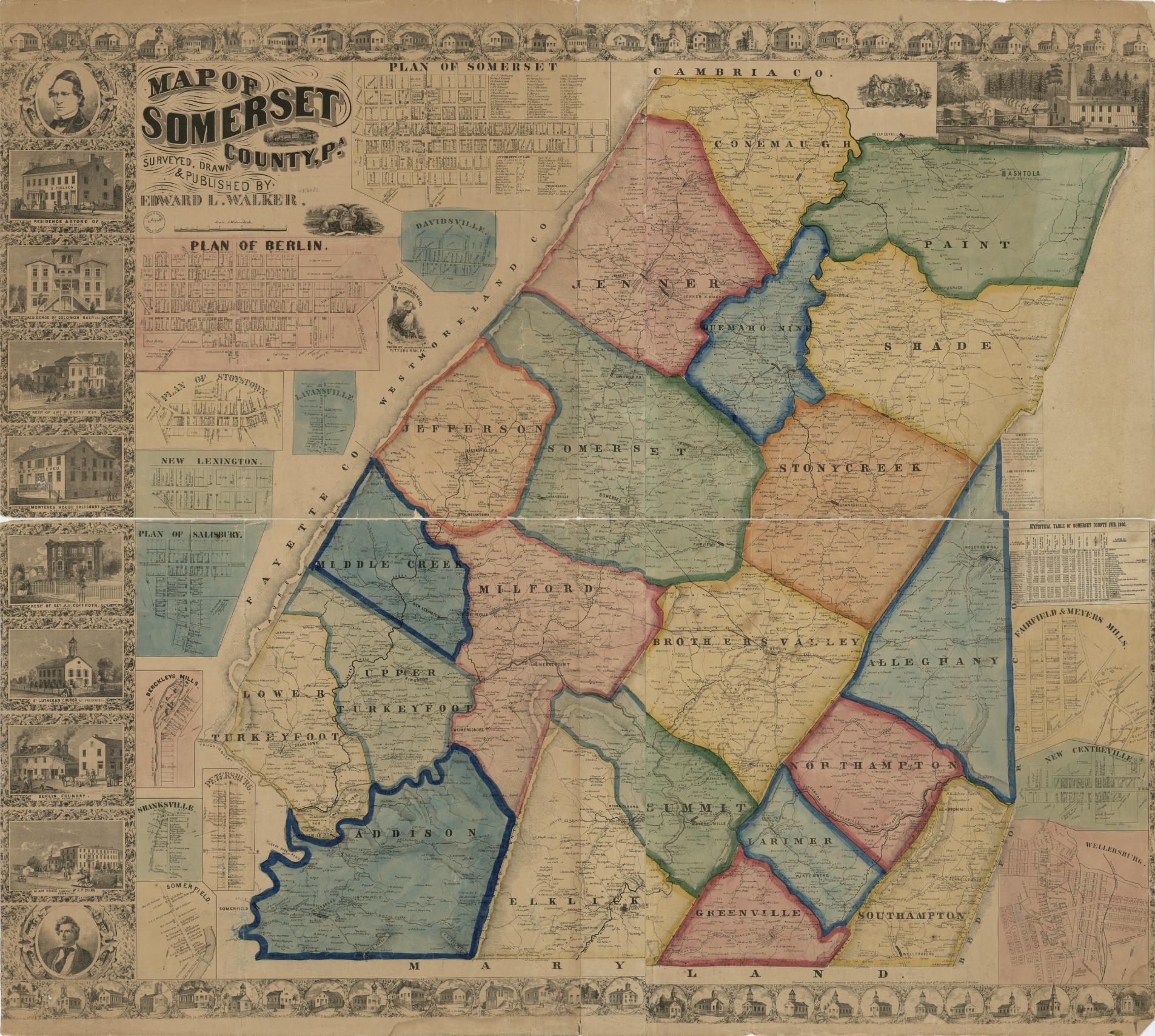 Map Of Somerset County Pa Library Of Congress