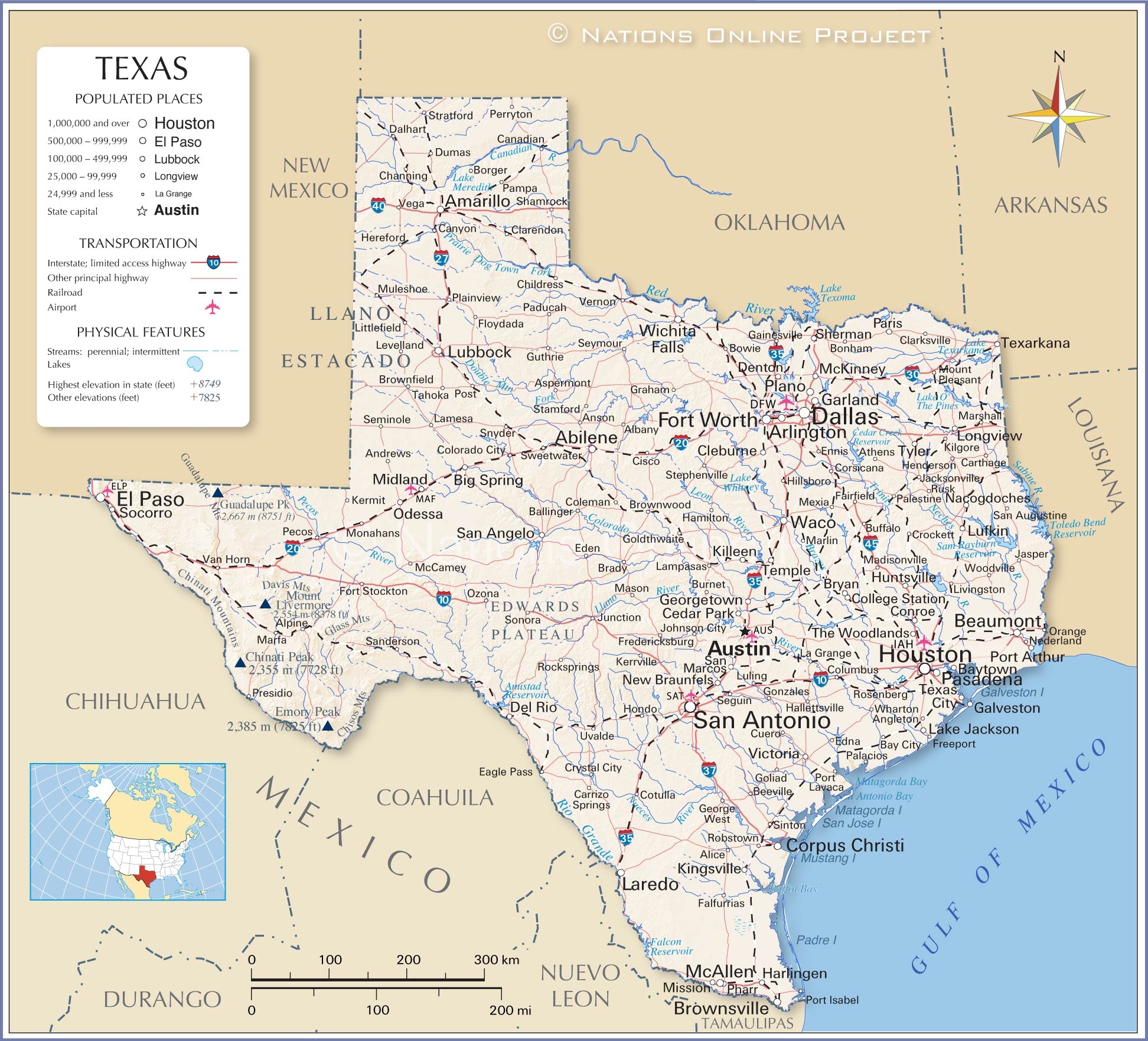 west texas cities map