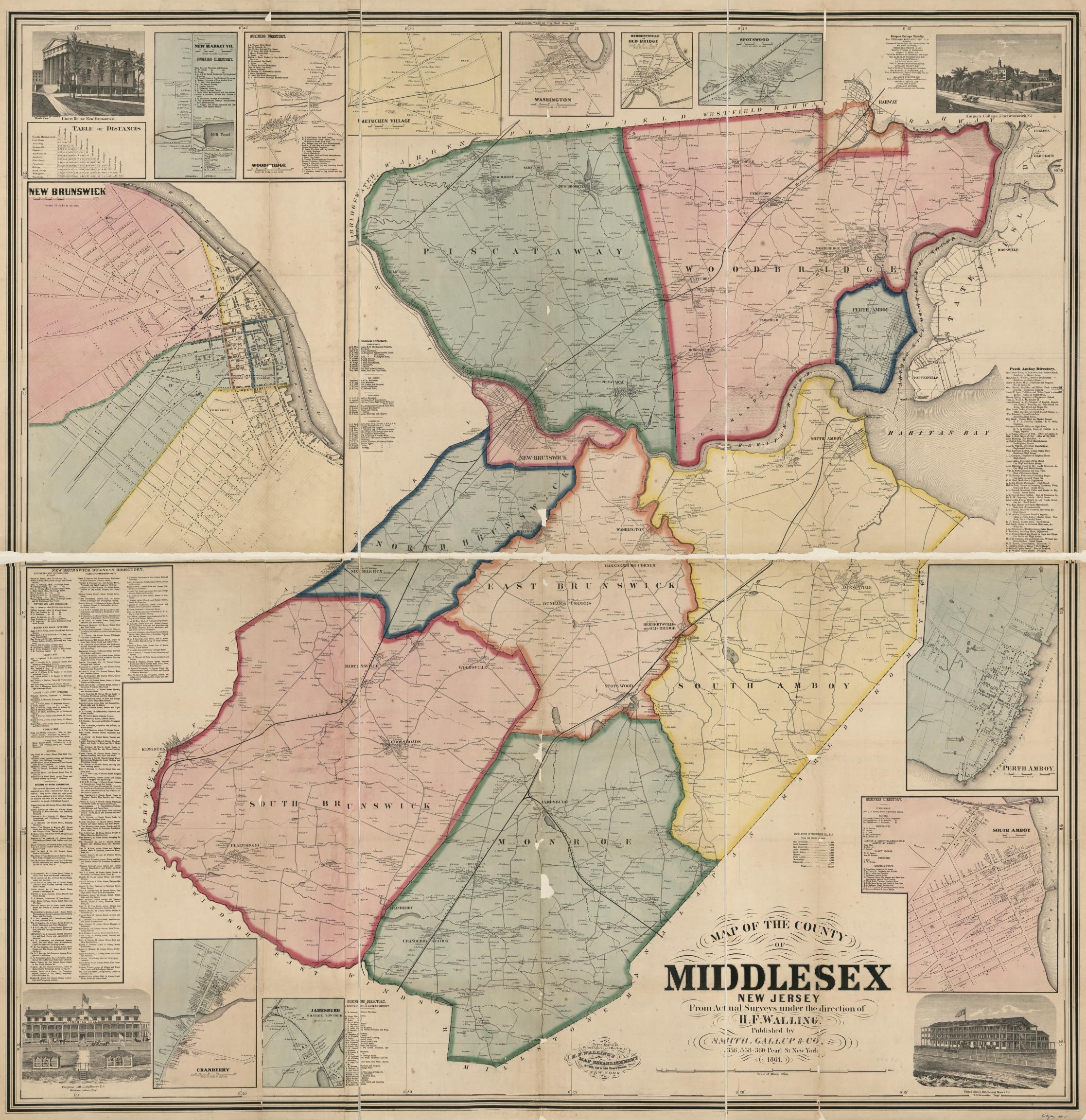 Map Of The County Of Middlesex New Jersey From Actual Surveys Library Of Congress Map Of The County Of Middlesex New Jersey From Actual Surveys Library Of Congress