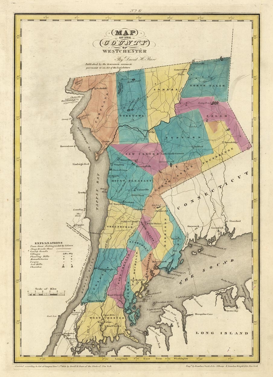 Map Of The County Of Westchester The Old Print Shop