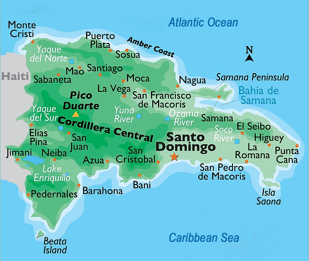 Map Of The Dominican Republic And Destinations Map Of The Dominican Republic And Destinations