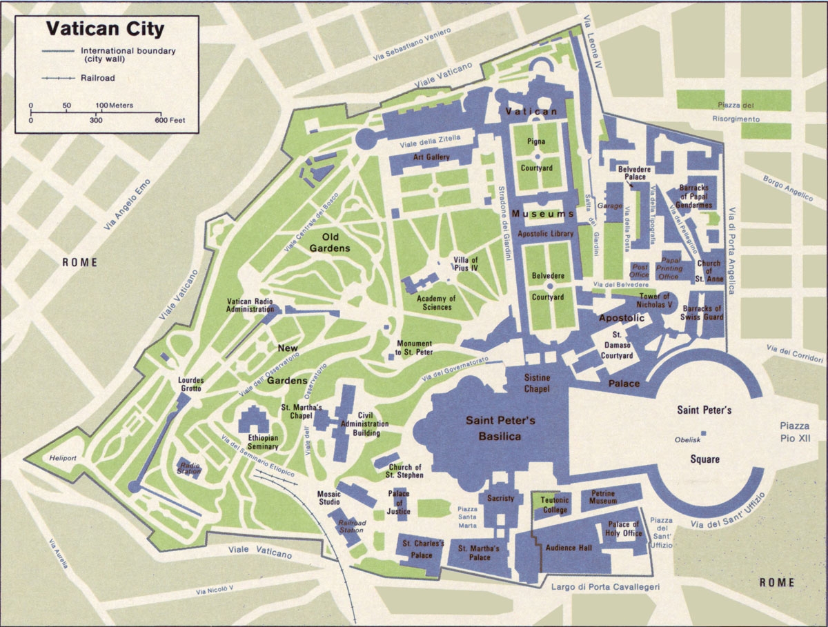 Map Of Vatican City State Within The City Of Rome Nations Online Project