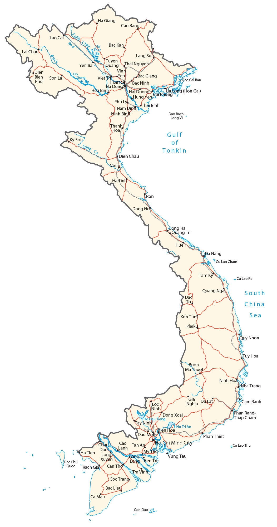 Map Of Vietnam Cities And Roads GIS Geography