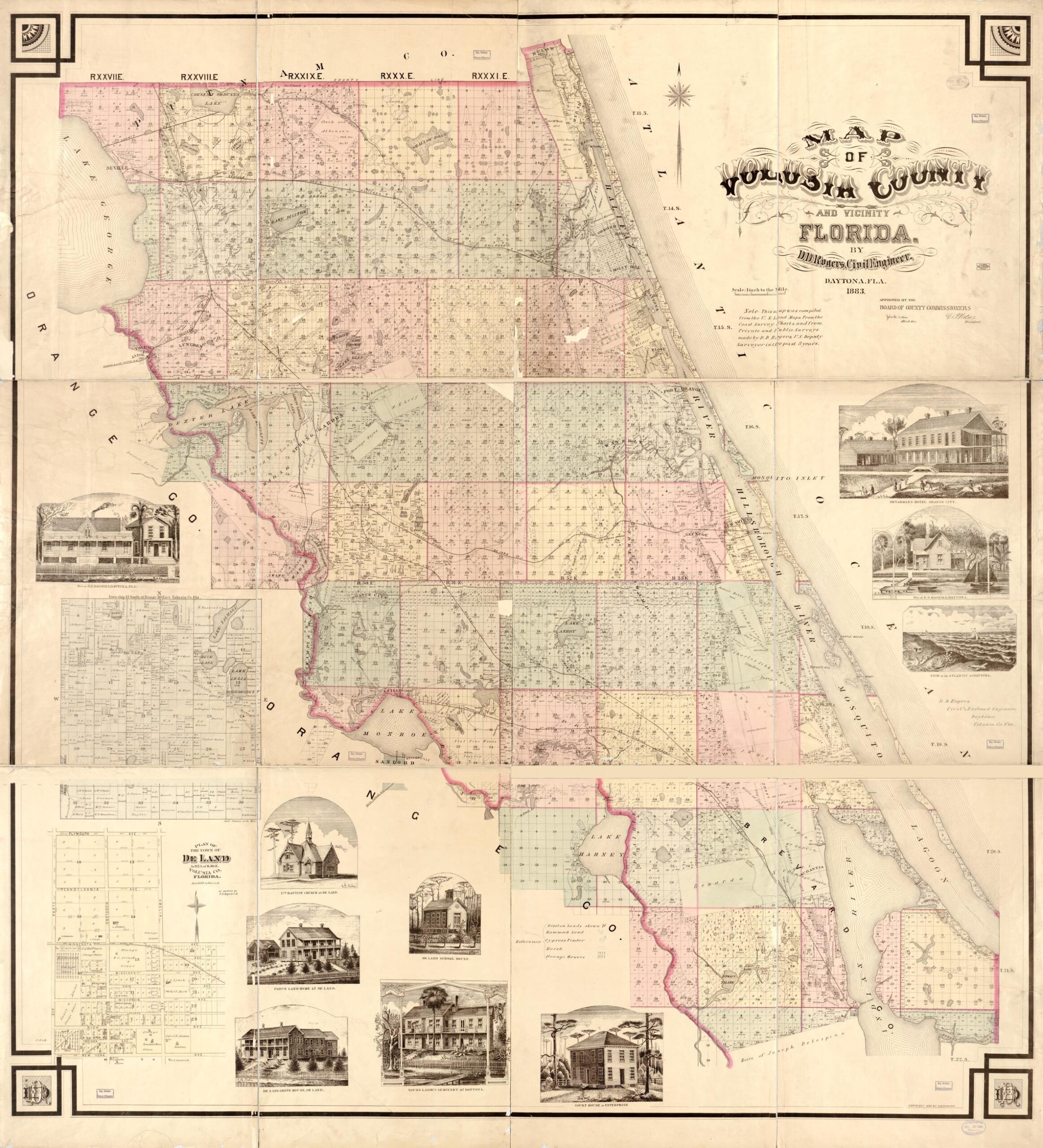 Map Of Volusia County And Vicinity Florida Library Of Congress
