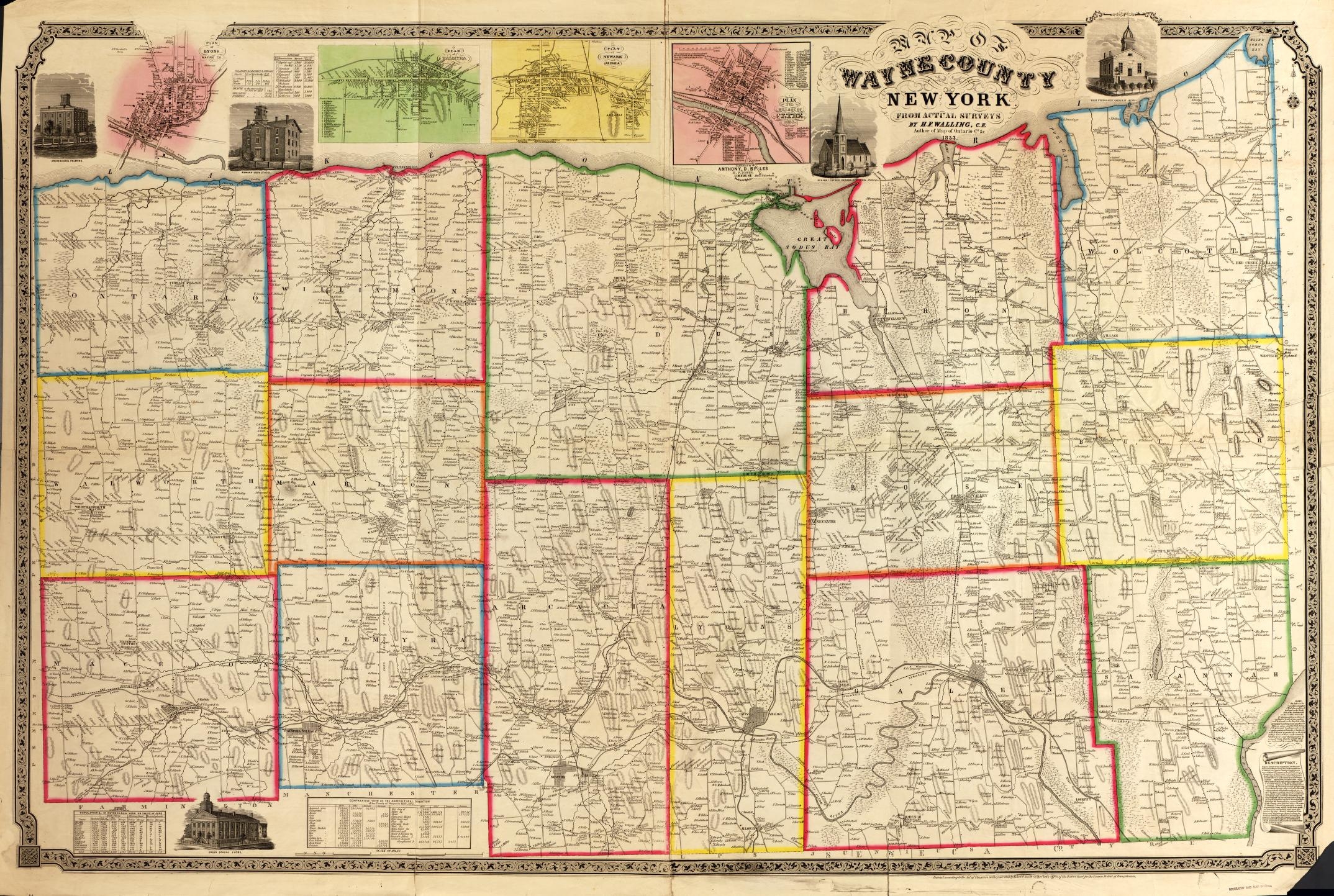 Map Of Wayne County New York Library Of Congress