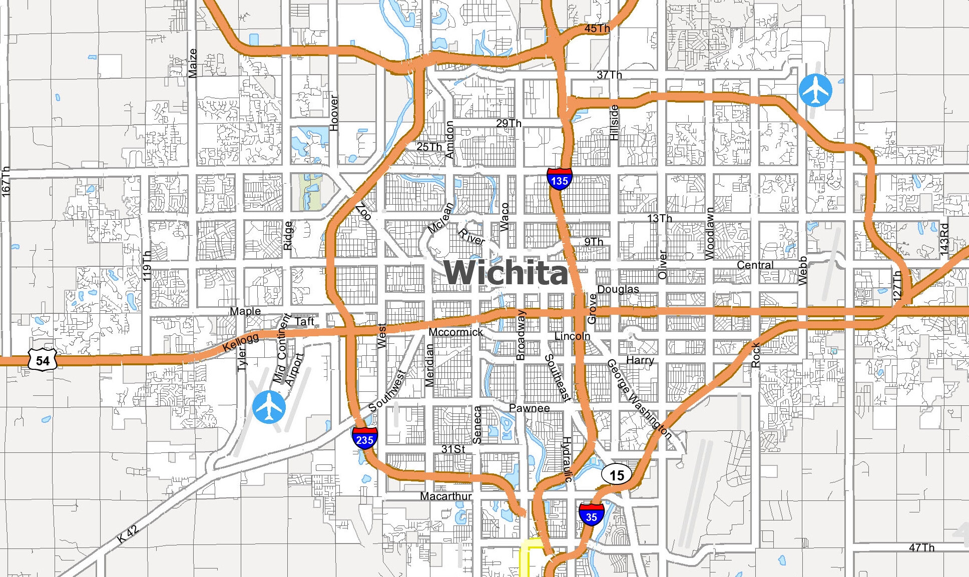 Map Of Wichita Kansas GIS Geography