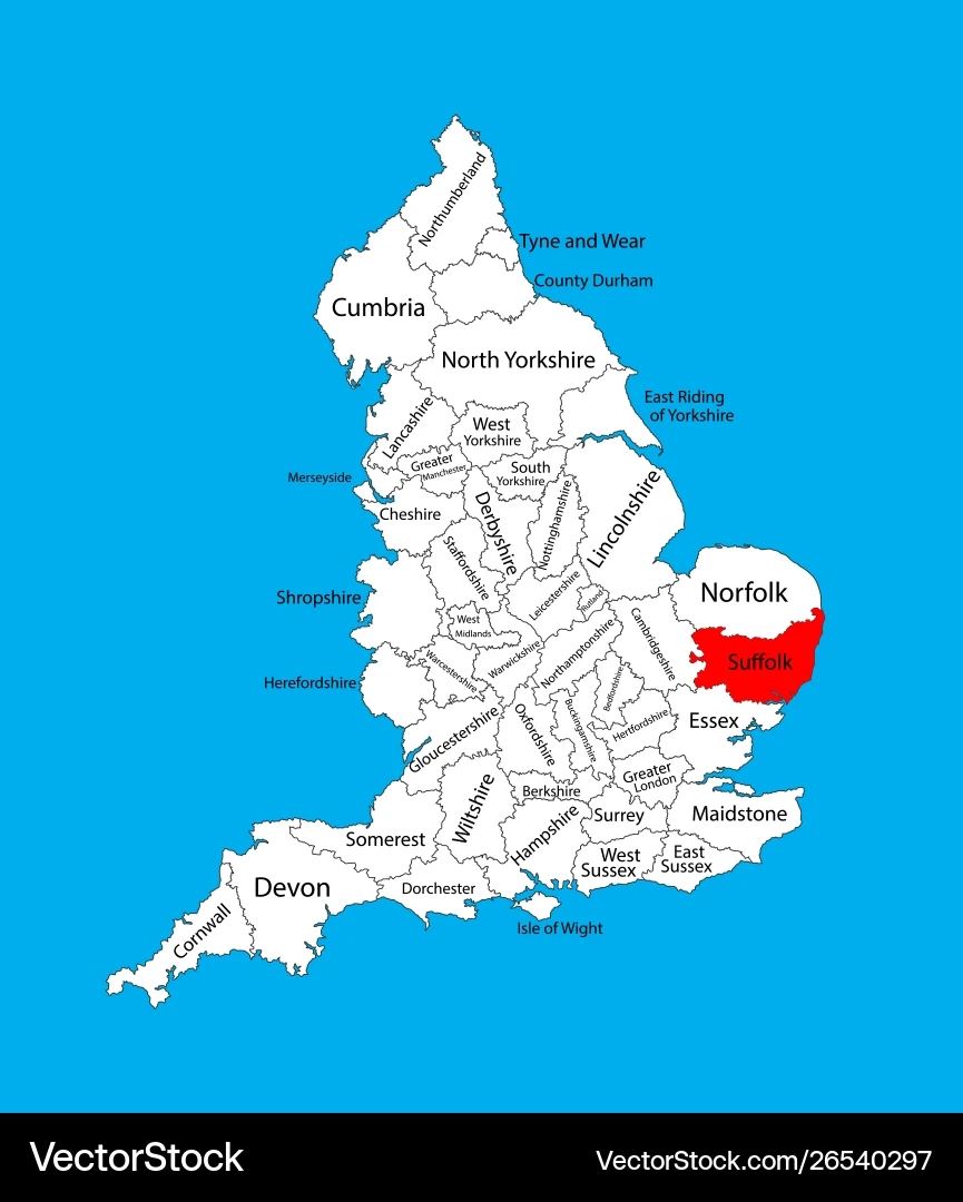 suffolk county map uk