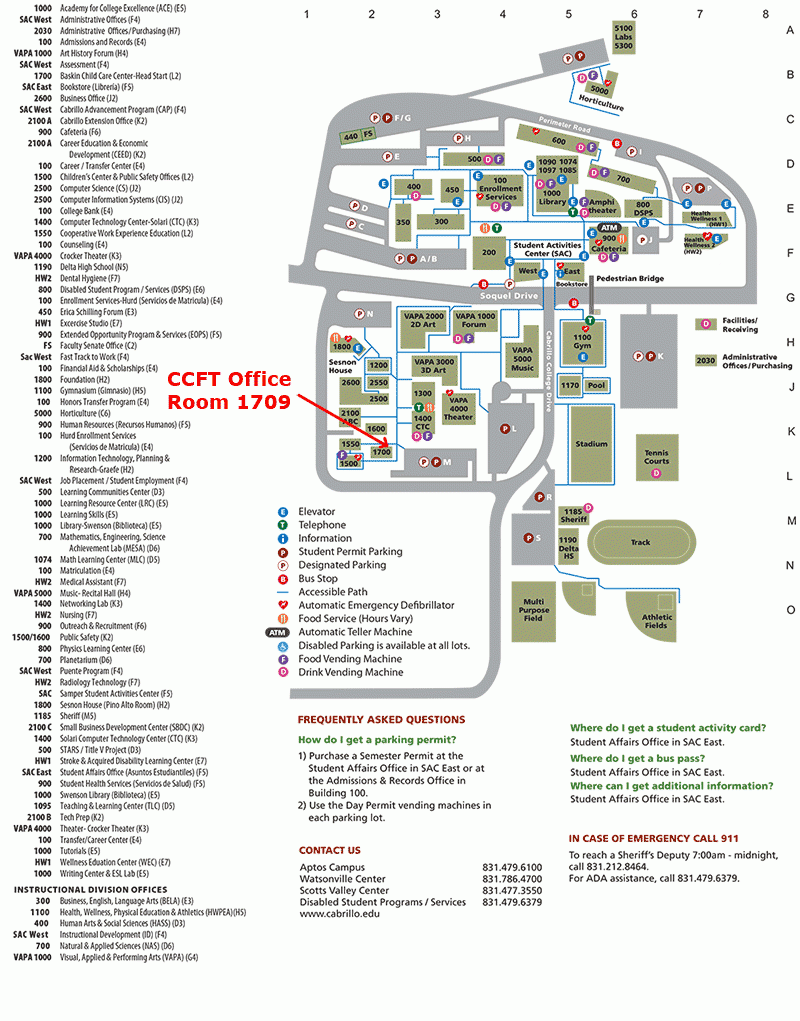 Map To CCFT Office Cabrillo College Map To CCFT Office Cabrillo College