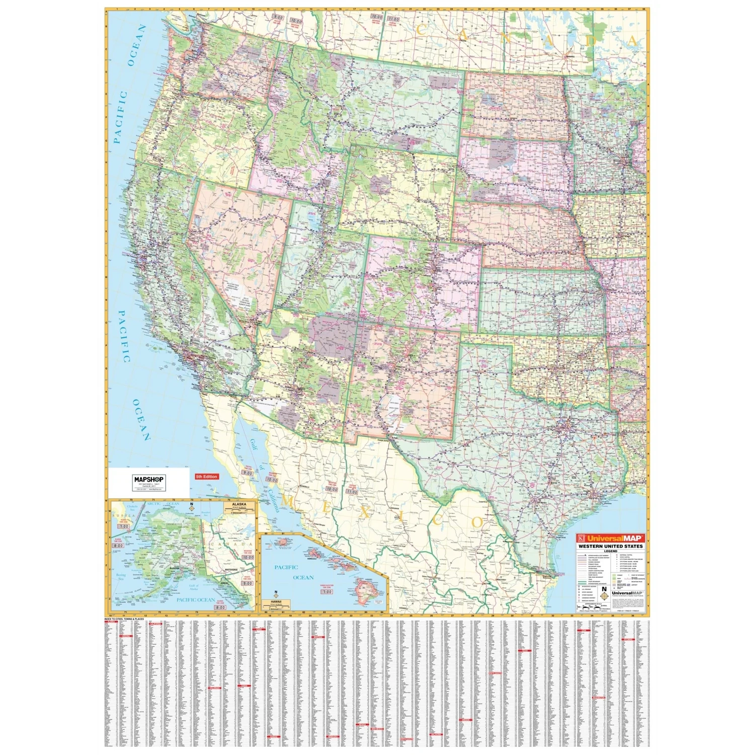 western states map printable