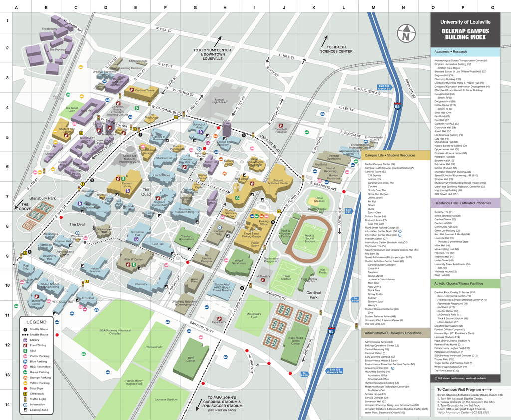 Mappa Del Campus Belknap Dell Universit Di Louisville