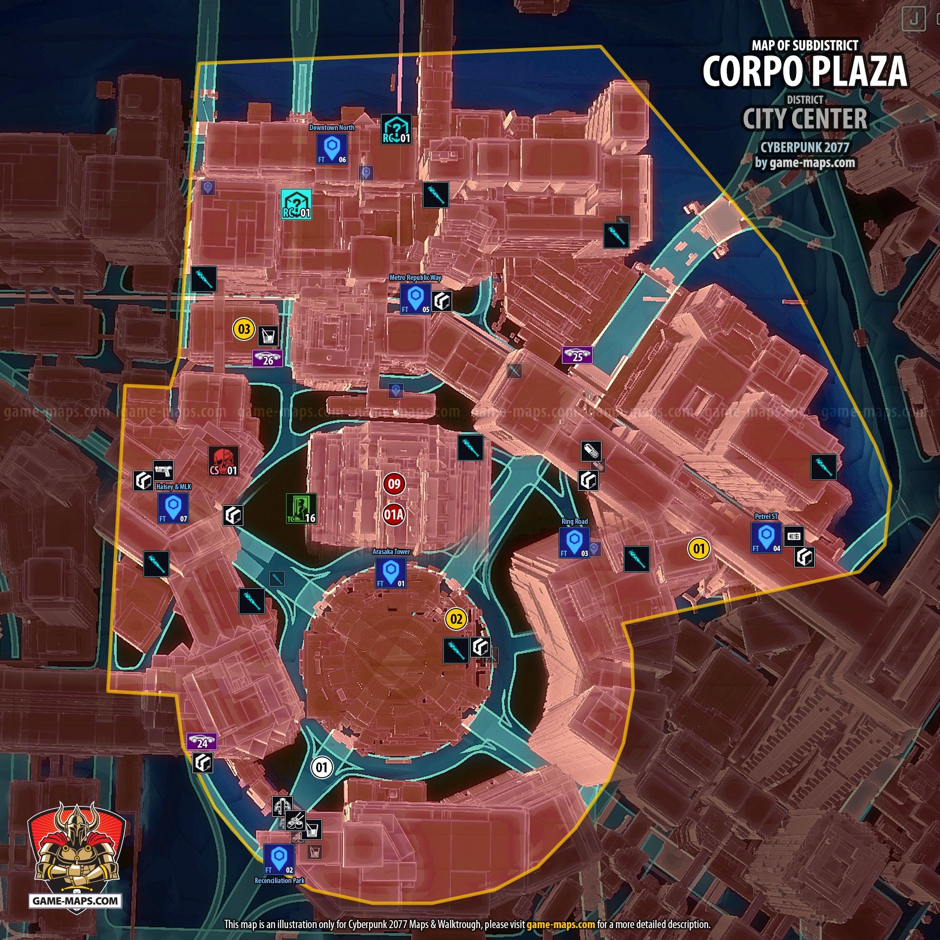 Maps For City Center In Cyberpunk 2077 CP77