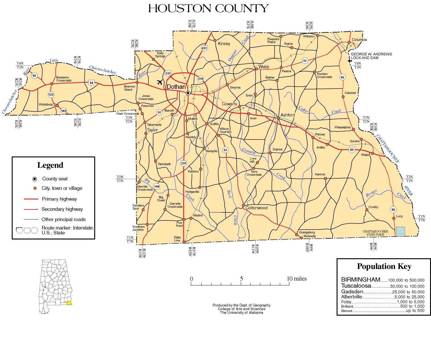 map of houston county