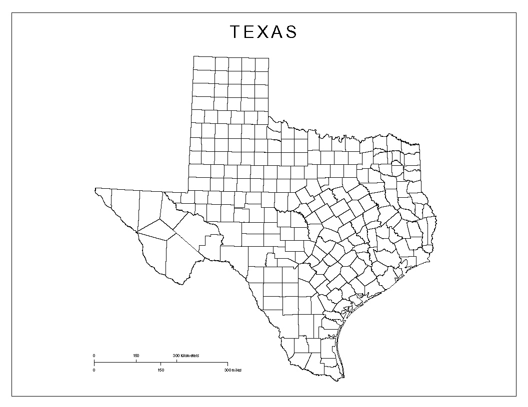 map of texas with county lines