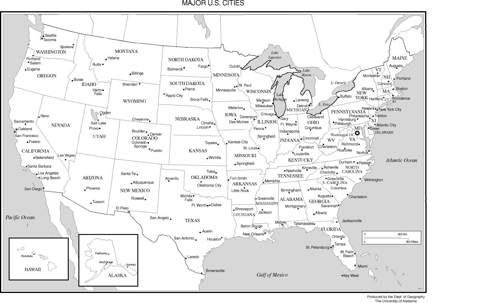 major cities on us map