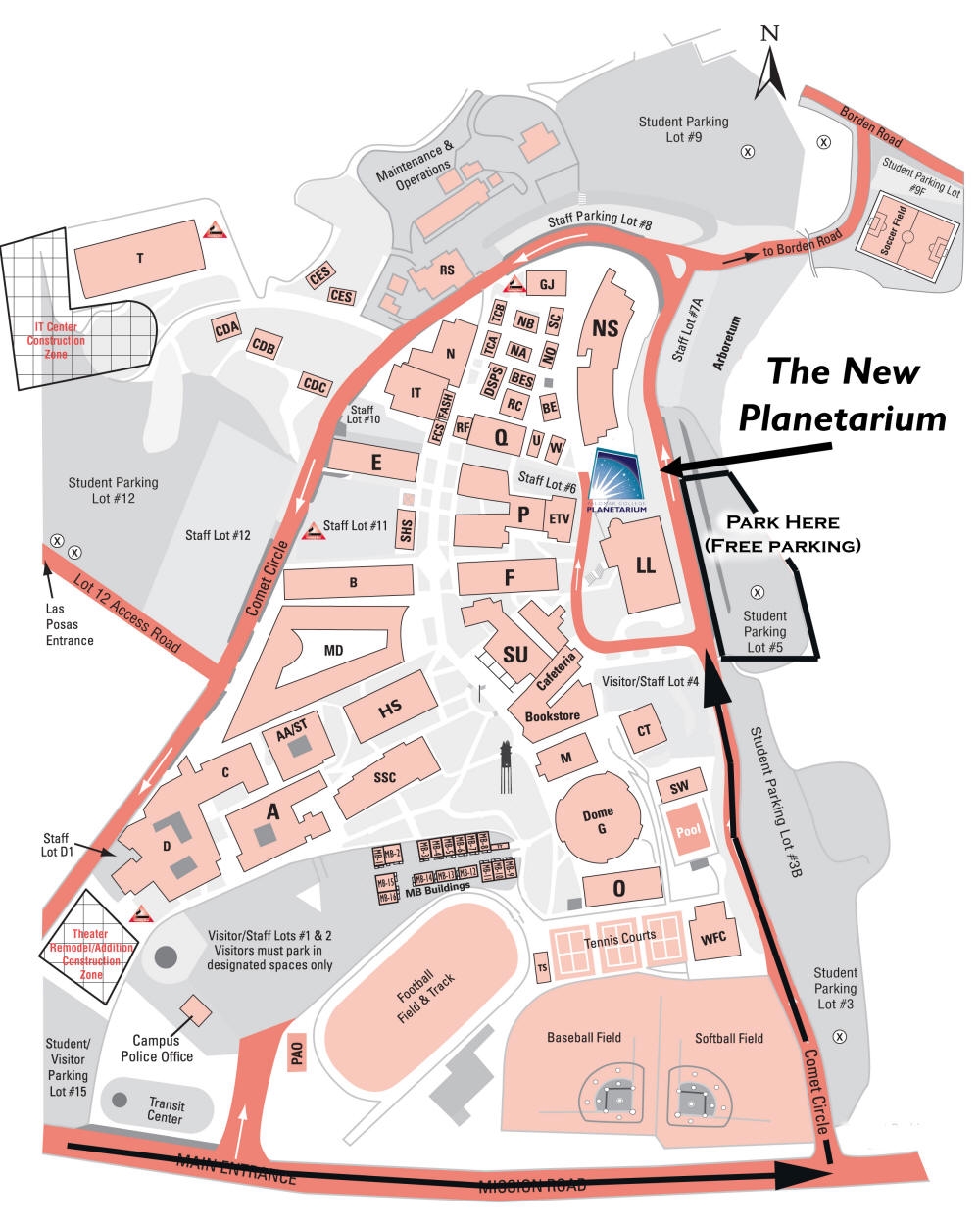 Maps Parking Palomar College Planetarium