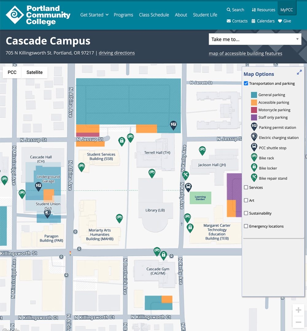 pcc campus map