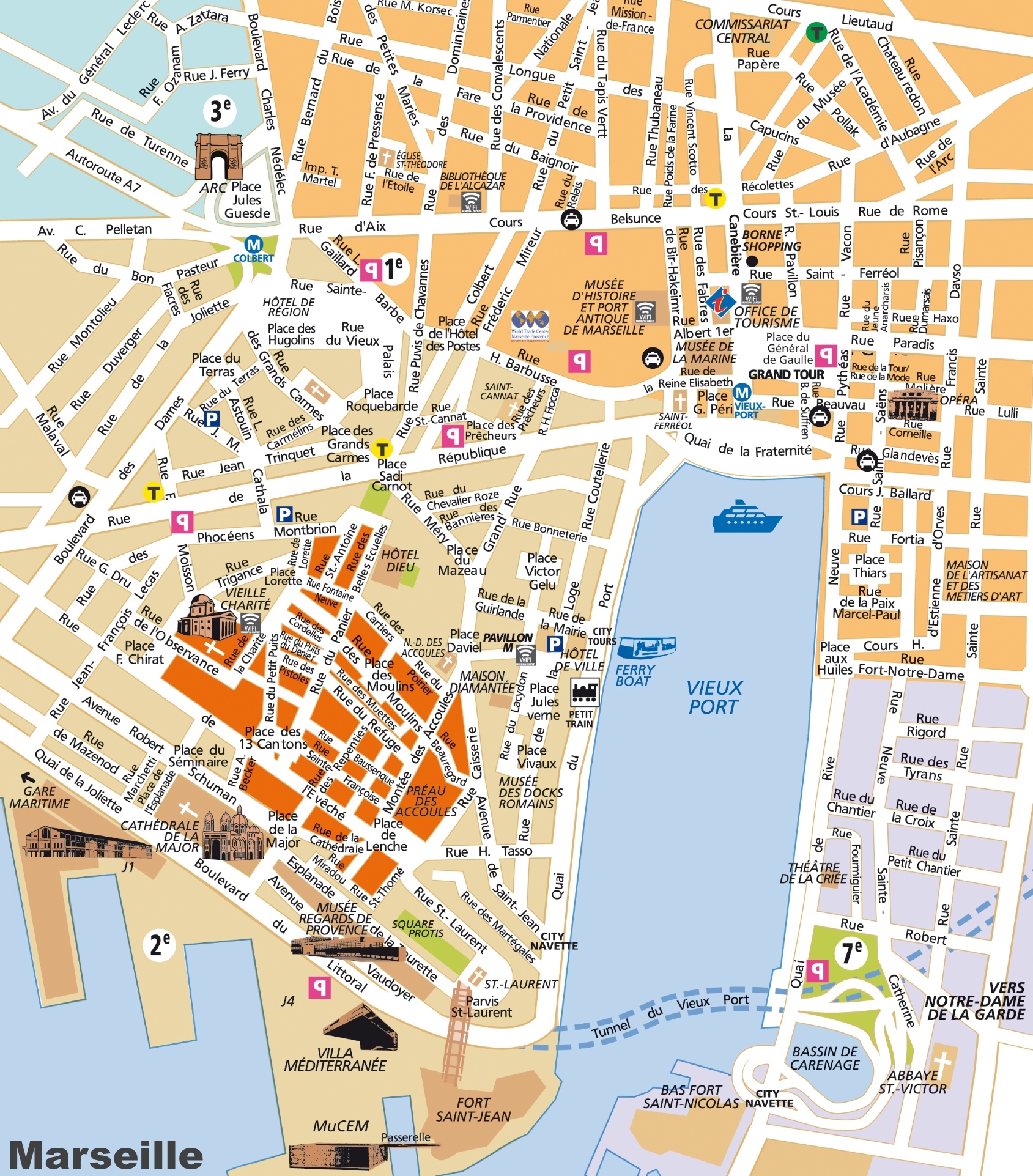 Marseille City Centre Map Ontheworldmap