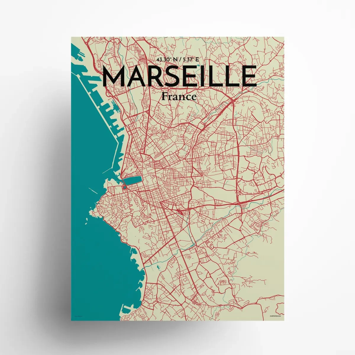 Marseille City Map Art Print Wall Decor OurPoster