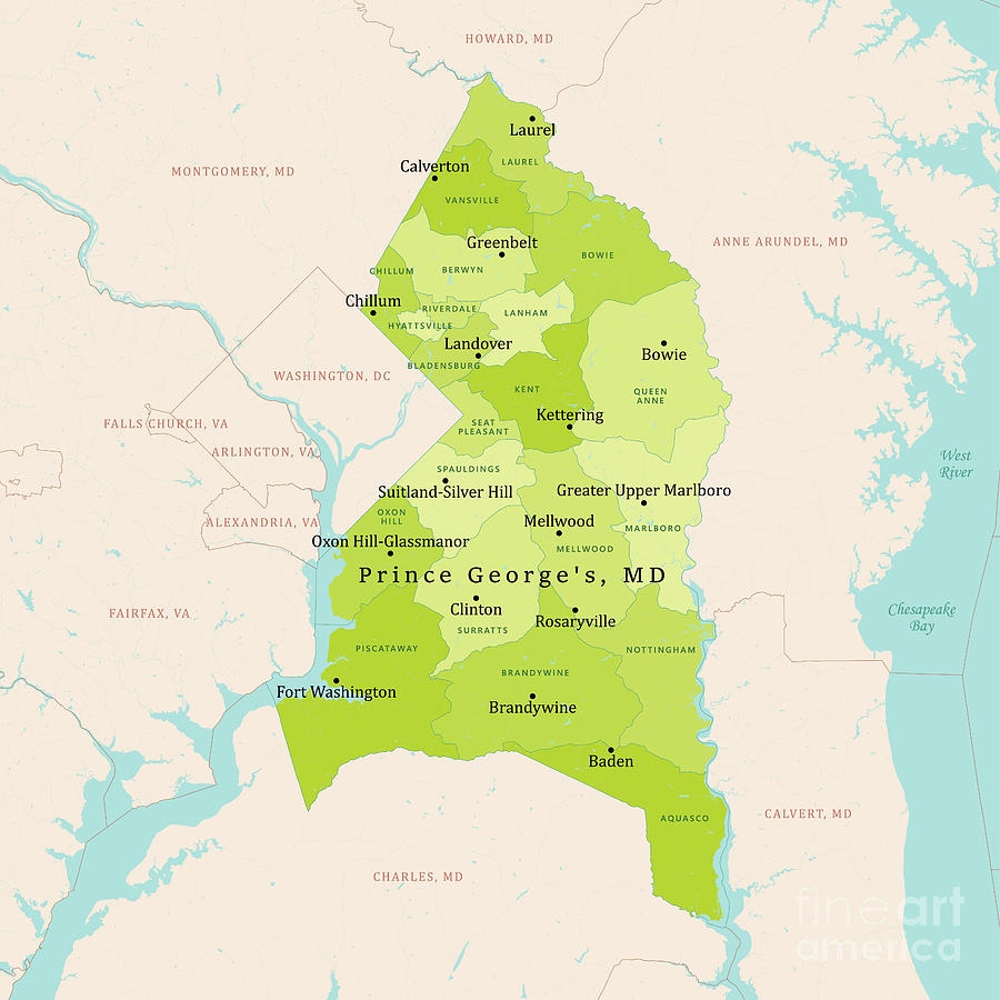 MD Prince George s County Vector Map Green Digital Art By Frank Ramspott Fine Art America MD Prince George s County Vector Map Green Digital Art By Frank Ramspott Fine Art America