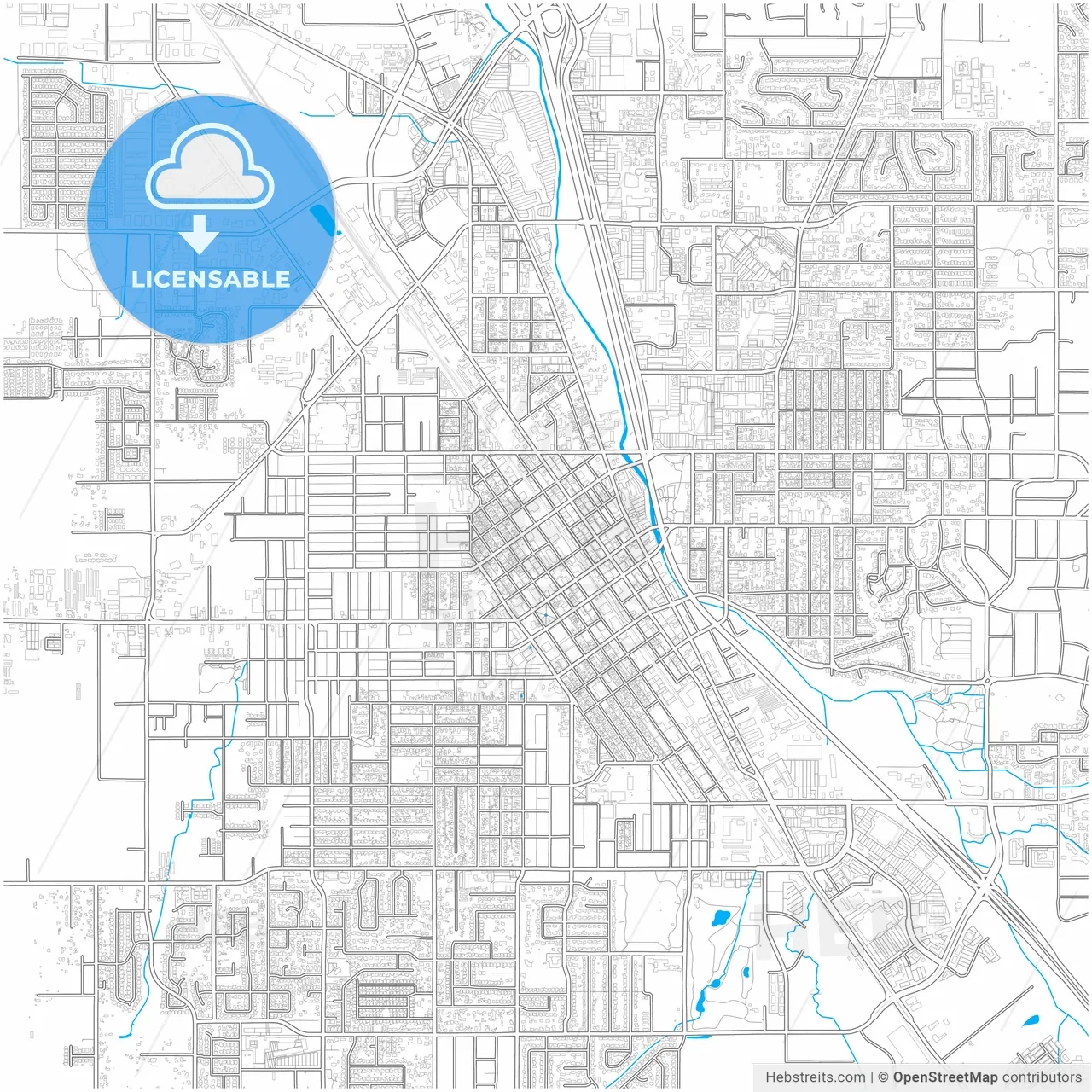 Medford Oregon United States City Map With High Resolution Roads HEBSTREITS