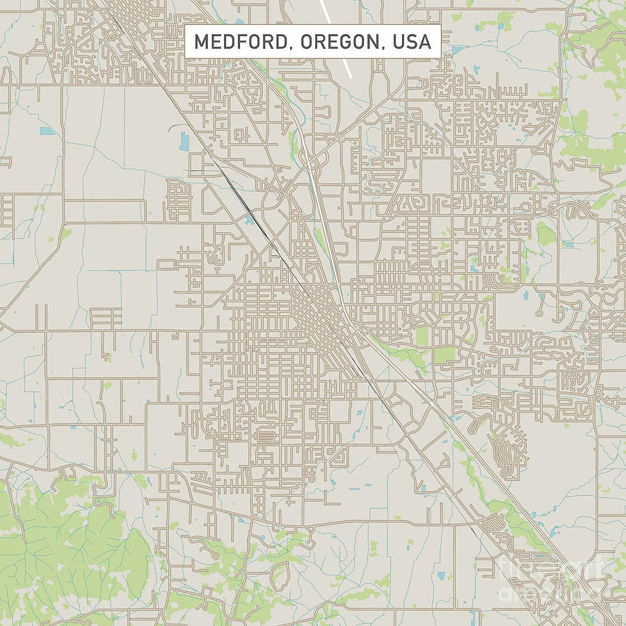 Medford Oregon US City Street Map Digital Art By Frank Ramspott Fine Art America