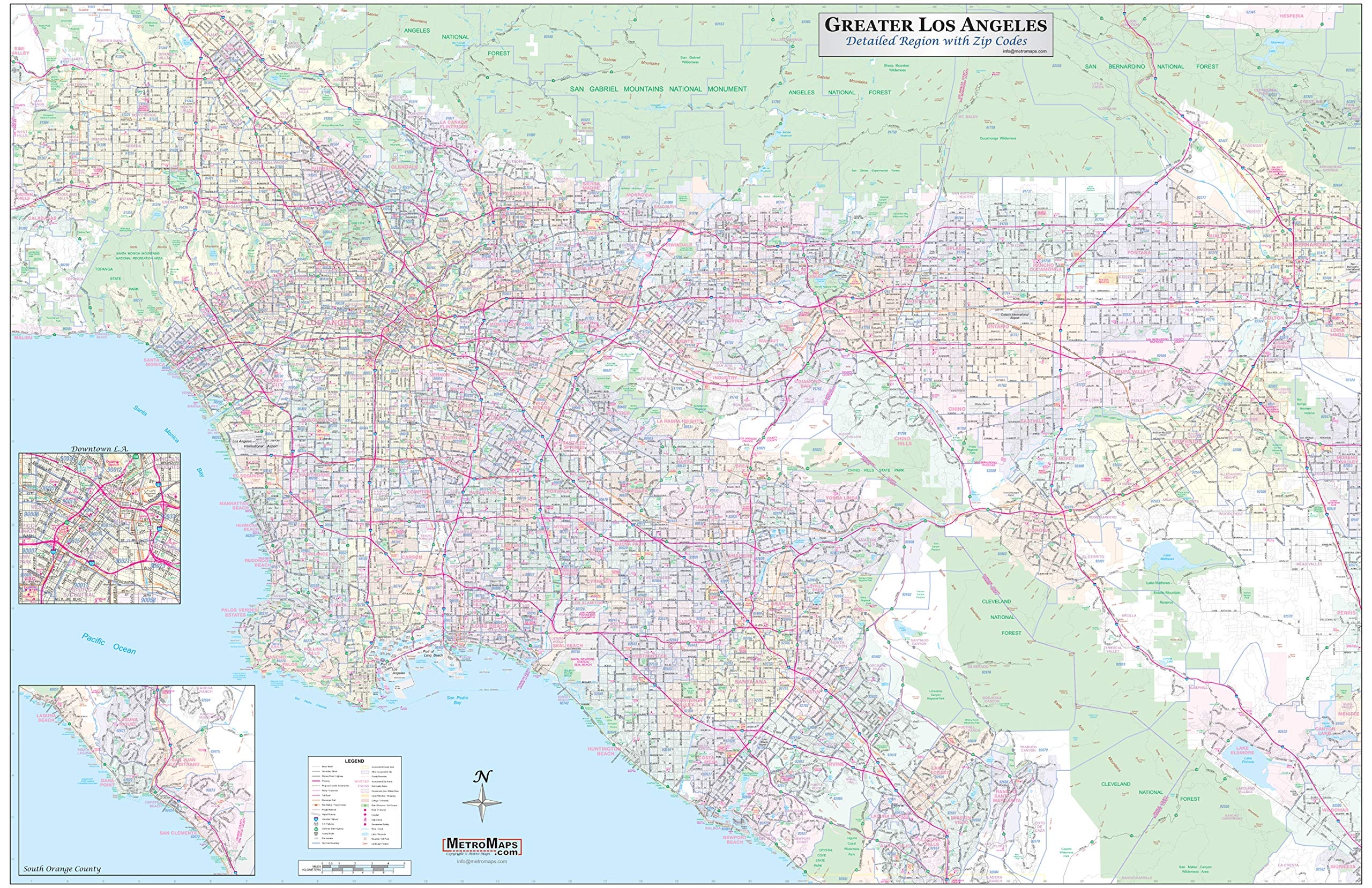 Metro Maps Los Angeles Orange County Riverside Detailed Region Wall Map 67 x44 W Zip Codes Laminated 0854001123134 Amazon Office Products Metro Maps Los Angeles Orange County Riverside Detailed Region Wall Map 67 x44 W Zip Codes Laminated 0854001123134 Amazon Office Products