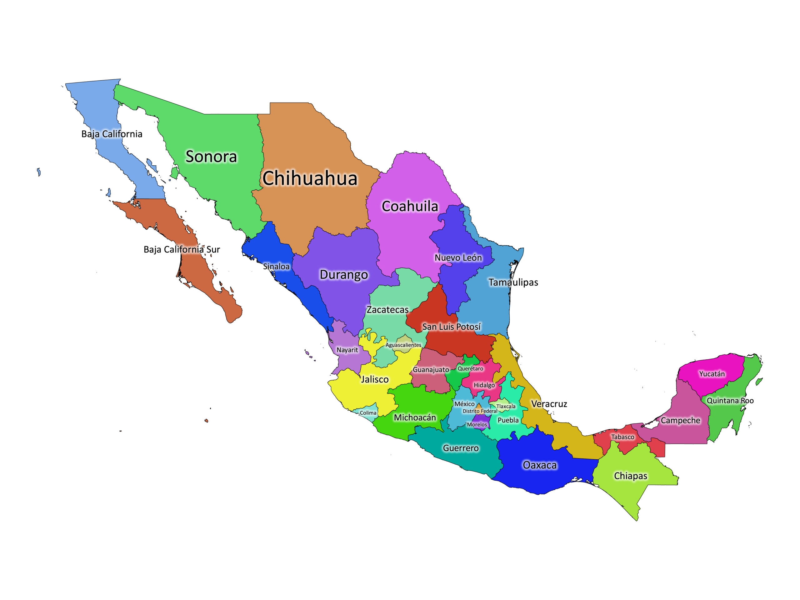 Mexico Labeled Map Labeled Maps Mexico Labeled Map Labeled Maps