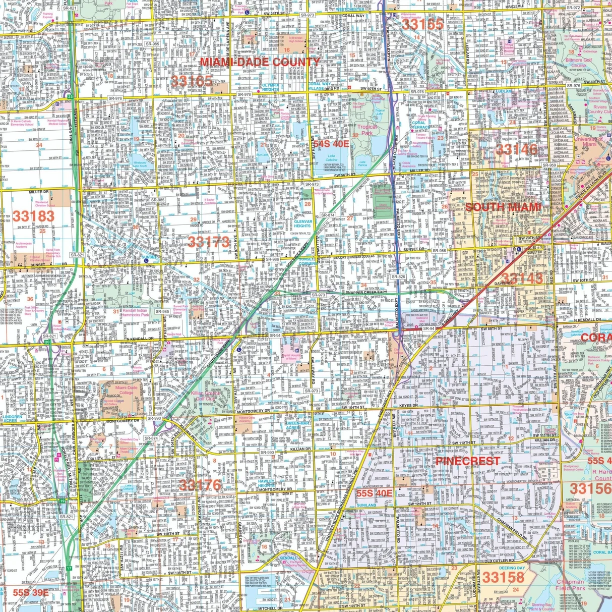 Miami Dade County FL Wall Map Shop City County Maps Ultimate Globes