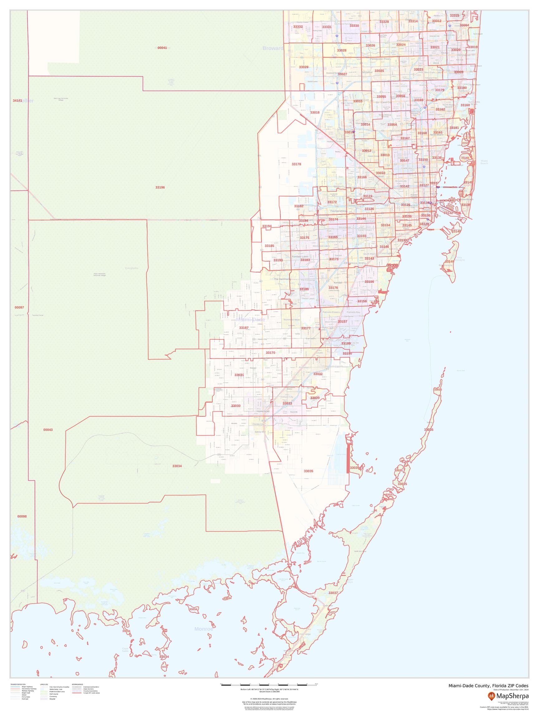 map of miami dade county zip codes