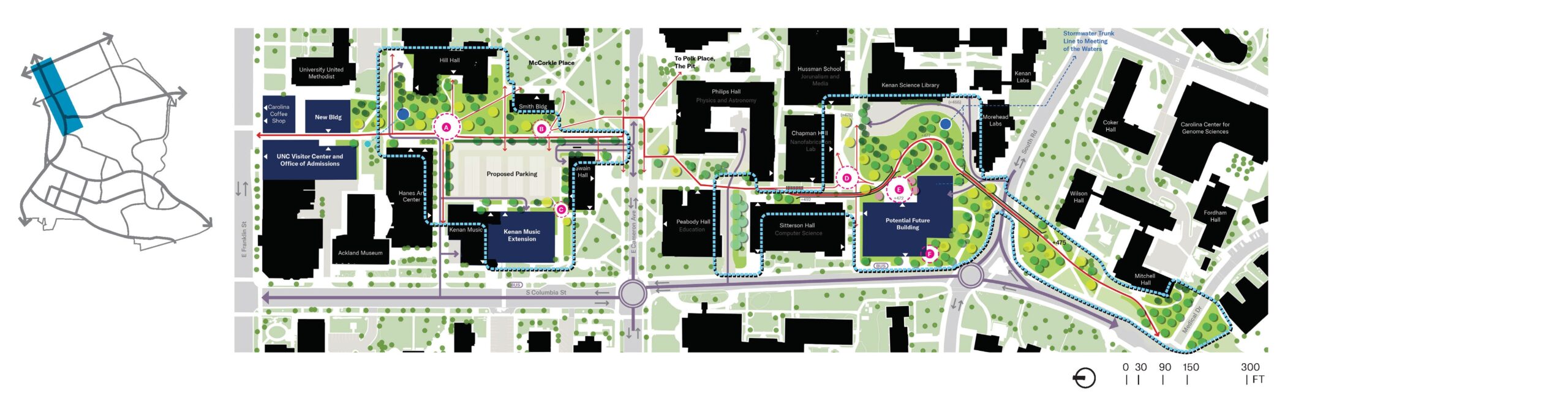 unc campus map