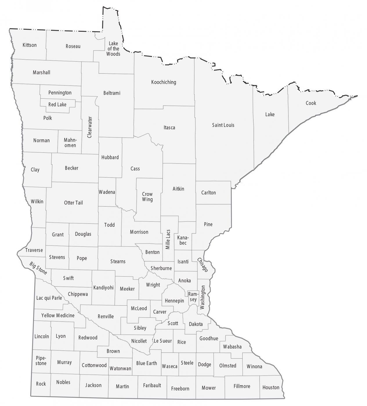 printable state map of minnesota
