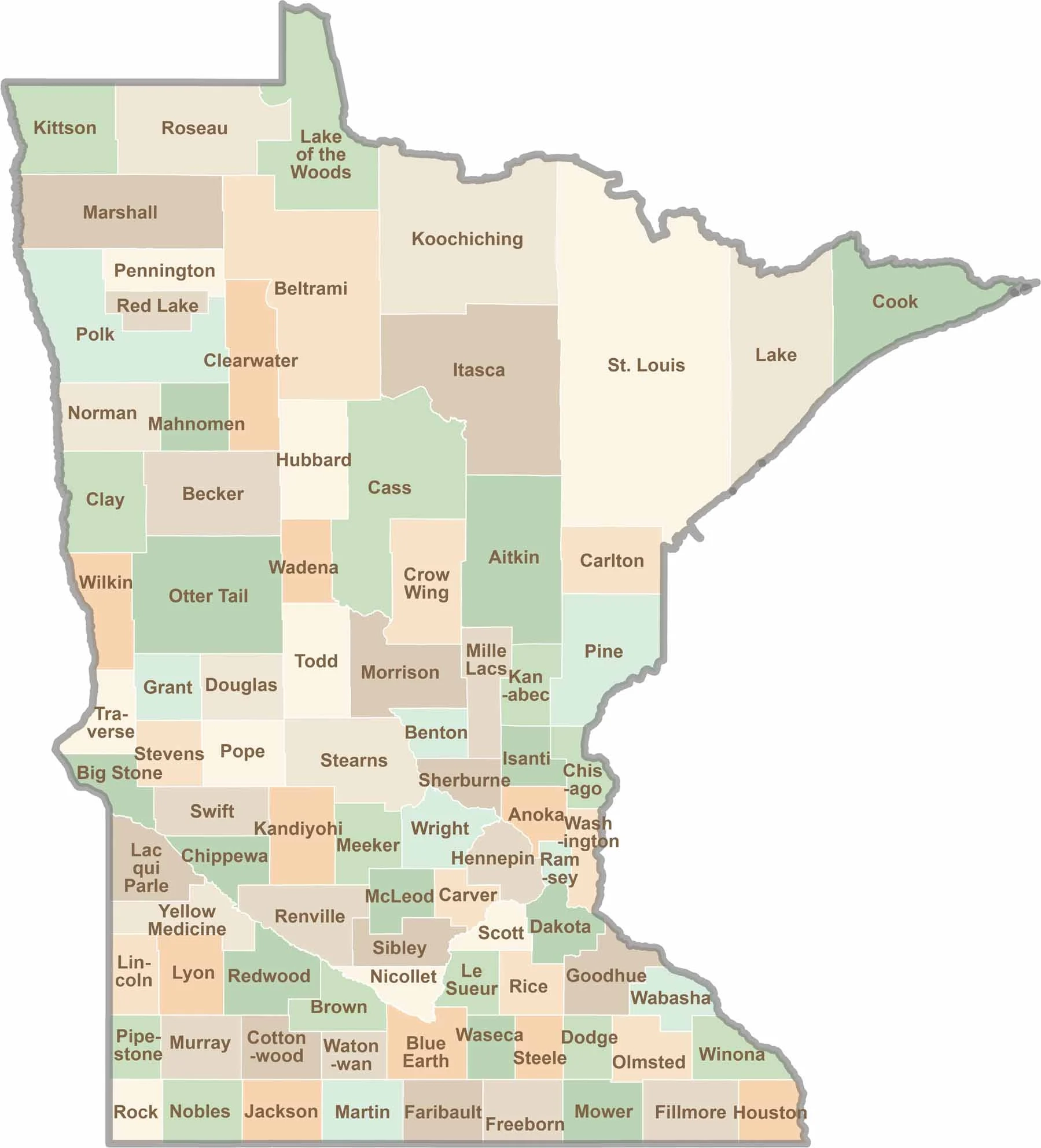 Minnesota County Map US County Maps Minnesota County Map US County Maps