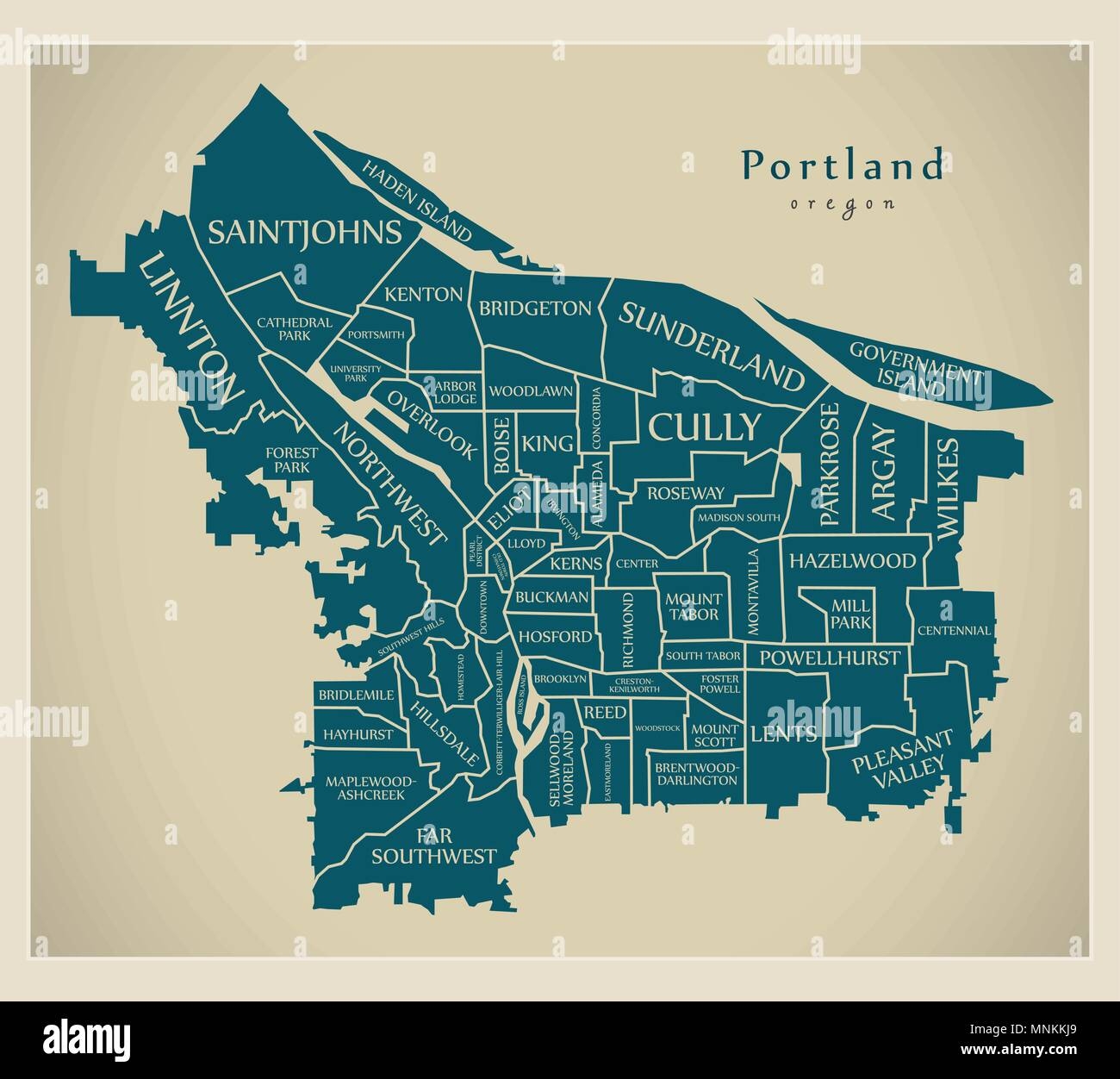 portland oregon city map