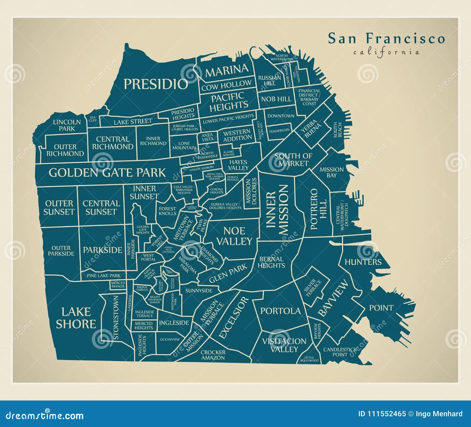 Modern City Map San Francisco City Of The USA With Neighbourhoods And Titles Stock Vector Illustration Of County Francisco 111552465 Modern City Map San Francisco City Of The USA With Neighbourhoods And Titles Stock Vector Illustration Of County Francisco 111552465