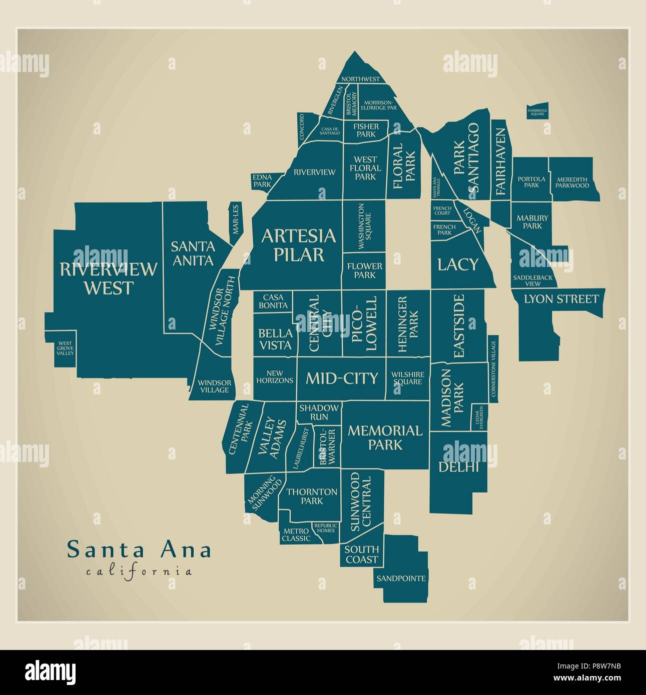 santa ana city map santa ana city map