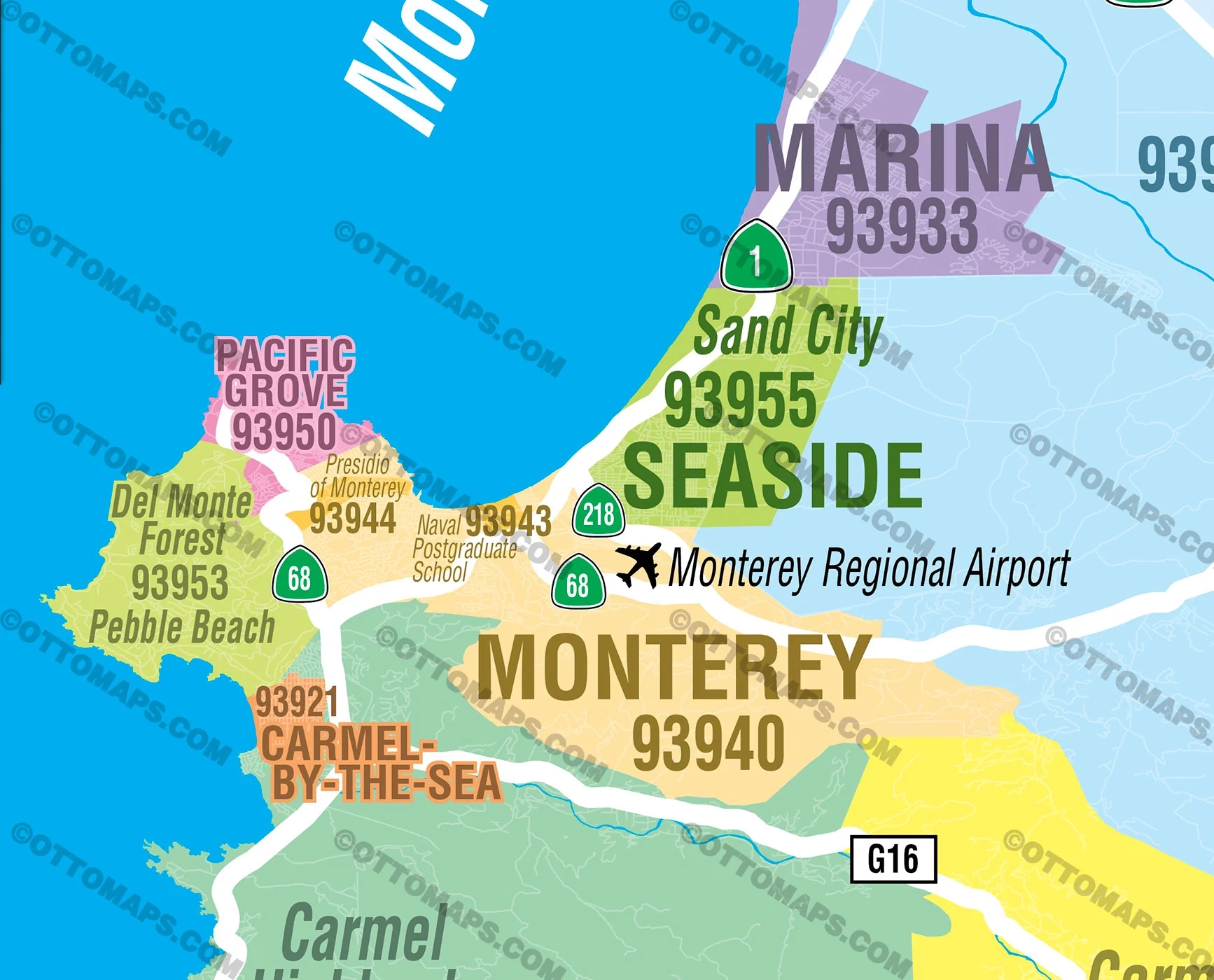 monterey city map monterey city map
